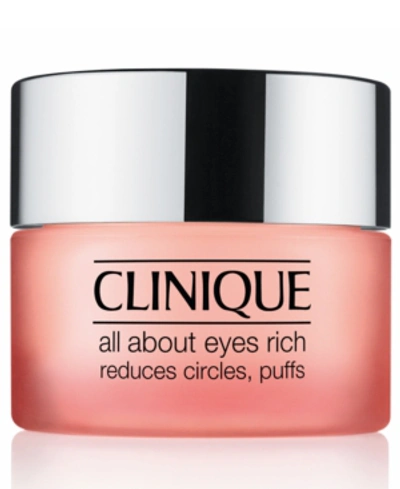 CLINIQUE ALL ABOUT EYES RICH EYE CREAM WITH HYALURONIC ACID, 0.5 OZ