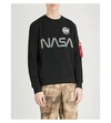 Alpha Industries Graphic-print Cotton-knit Sweatshirt In Black