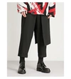 YOHJI YAMAMOTO Side-skirt overlay relaxed-fit wool pants