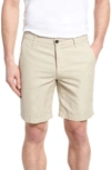 Ag Wanderer Slim Fit Cotton & Linen Shorts In Mineral Veil