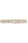 ETRO CRYSTAL AND FAUX PEARL-EMBELLISHED GOLD-PLATED CORD BELT