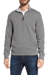 LACOSTE QUARTER ZIP COTTON INTERLOCK SWEATSHIRT,SH3293