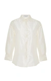 Carolina Herrera Taffeta Button-front Shirt In White