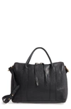 MADEWELL O-RING LEATHER SATCHEL - BLACK,G3028