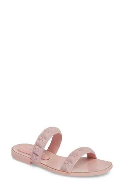 Stuart Weitzman Rosita Dual Strap Slide Sandal In Dusty Pink