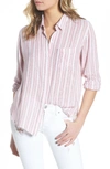 Rails Charlie Striped Button-down Shirt In Bordeaux Stripe