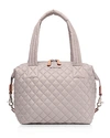 Mz Wallace Medium Sutton Bag In Gullgray Oxford/silver