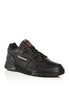 Reebok Men's Workout Plus Leather Lace Up Sneakers In Black/charcoal