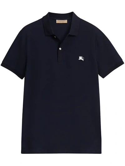 Burberry Kenforth Mercerized Pique Polo Shirt In Black