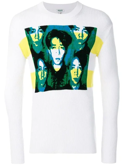 Kenzo Ryuichi Sakamoto Ribbed Jumper White ModeSens