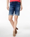 Tommy Hilfiger Th Flex Plus Size Cuffed Denim Shorts, Created For Macy's In Ink Blue