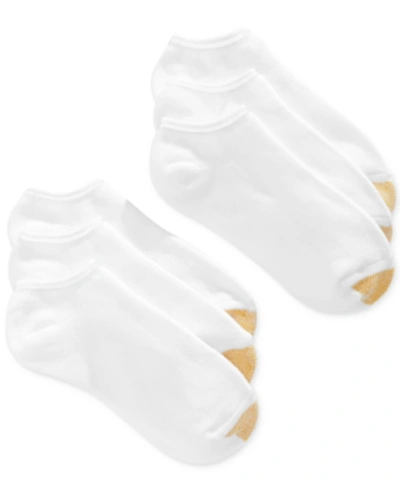 Gold Toe Women's 6-pack Casual Cushion Liner Socks In White