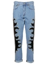 MOSCHINO STUDDED PATCH JEANS,10535043