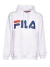 Fila Classic Logo Hoodie In Bright White