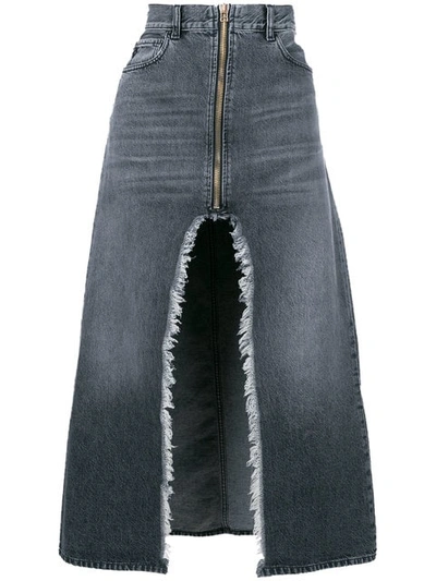 Marcelo Burlon County Of Milan Denim Long Skirt In Black