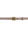 Gucci Leather Belt With Double G Buckle In Pink
