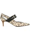 Bottega Veneta Buckle Snakeskin Pump In Nude & Neutrals