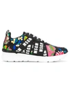 MSGM FLORAL LOGO STRAP SNEAKERS,2441MDS1000112743840