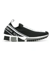 Dolce & Gabbana Black And White Runaway Knit Sneakers