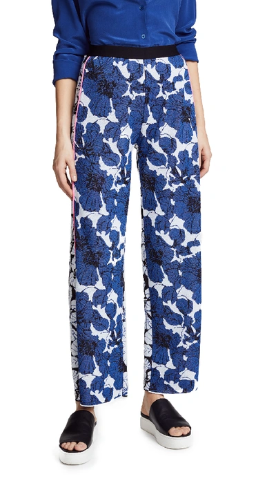 Nude Jacquard Trousers In Royal Blue
