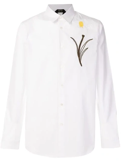 N°21 Leaf Print Shirt In White
