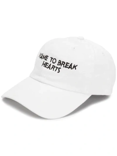 Nasaseasons Break Hearts Embroidered Baseball Hat, White In White