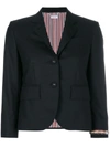 THOM BROWNE CLASSIC SINGLE BREASTED SPORT COAT WITH WRISTWATCH APPLIQUE & COMBO LAPEL IN SUPER 120’S TWILL,FBC010C0062612476227
