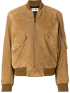 SAINT LAURENT LAMBSKIN ZIP-UP BOMBER JACKET,510759YC2NZ12765904