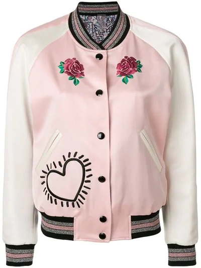 Coach X Keith Haring Reversible Bomber Jacket In Pink