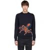 Ps By Paul Smith Round Collar Sweatshirt In 49.navy