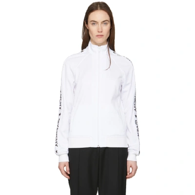 Givenchy Zip-front Logo Sleeve Neoprene Track Jacket In White