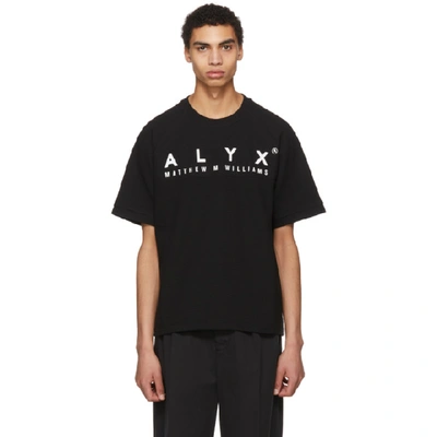Alyx Logo Print Honeycomb Piqué T-shirt In Black