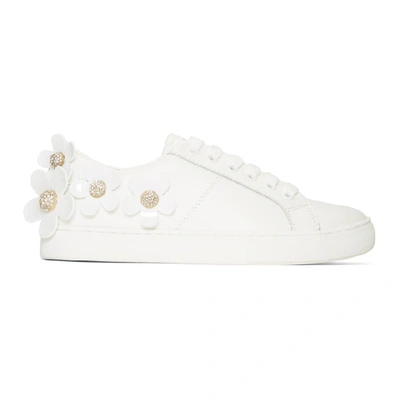 Marc Jacobs Flower-embellished Leather Sneakers In White
