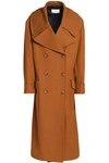 MAISON MARGIELA WOMAN DOUBLE-BREASTED WOOL AND COTTON-BLEND GABARDINE COAT CAMEL,US 7789028785140399