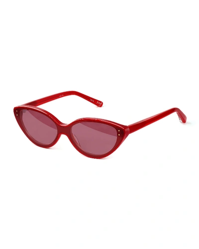 Elizabeth And James Frey Cat-eye Acetate Sunglasses In Red/red