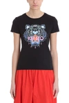 KENZO TIGER BLACK COTTON T-SHIRT,10536362