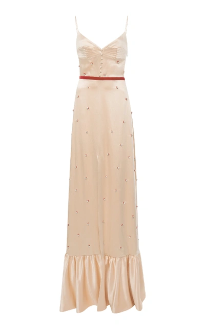 Markarian Exclusive Arabian Song Beaded Silk Gown In Pink