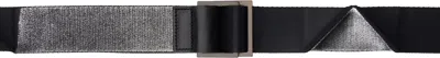 132 5. Issey Miyake Black & Silver Standard Reversible Belt In 91-black X Silver