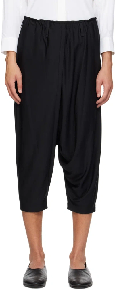 132 5. Issey Miyake Black Bottoms Basic Trousers In 15-black