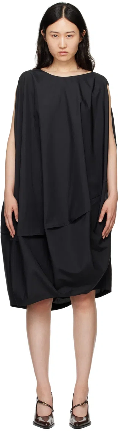 132 5. Issey Miyake Black Bubble Solid Midi Dress