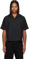 132 5. Issey Miyake Black Flat Shirt In Black