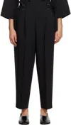 132 5. Issey Miyake Black Flat Tuck Trousers In 15 Black