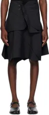 132 5. Issey Miyake Black Solid Skirt In 15-black