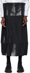 132 5. Issey Miyake Black Standard Trousers In 91-black X Silver