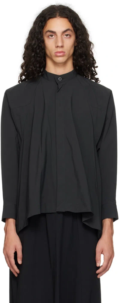132 5. Issey Miyake Black Trapezoid Shirt In 15-black