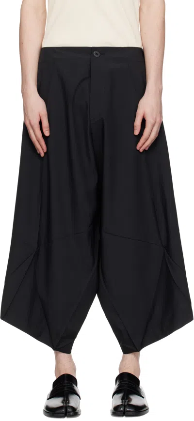 132 5. Issey Miyake Black Unified Half Cubes Trousers In 15-black