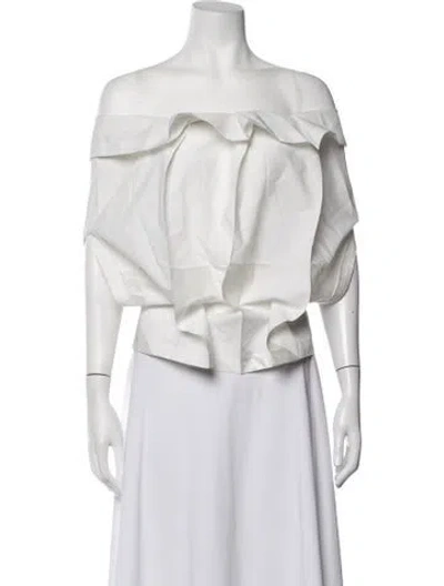Pre-owned 132 5. Issey Miyake Crew Neck Sleeveless Top In White