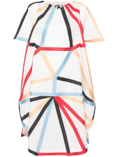 132 5. Issey Miyake Dimensions Geometric-print Dress In White