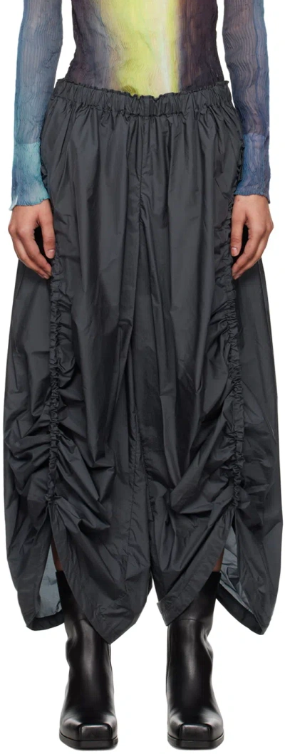 132 5. Issey Miyake Gray Balloon Trousers In Black
