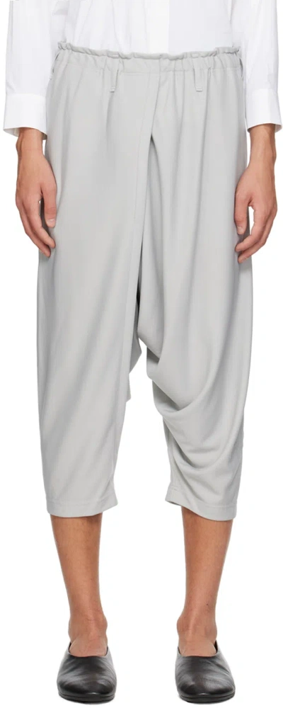 132 5. Issey Miyake Gray Bottoms Basic Trousers In 11-light Gray